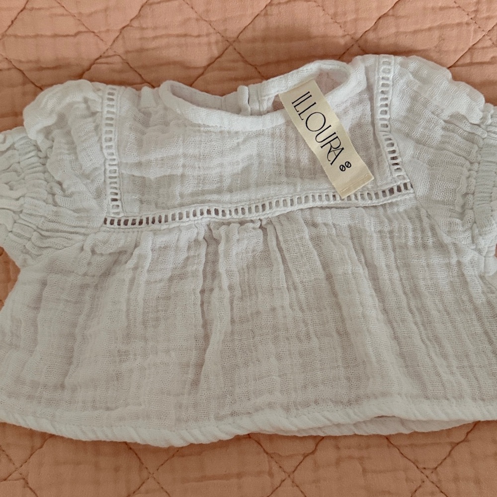 White Ruffled Newborn Top - Picture 2 of 3